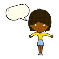 cartoon excited woman with speech bubble N62