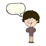 Cartoon happy boy with speech bubble N103