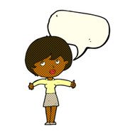 cartoon woman giving thumbs up with speech bubble N4