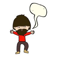 cartoon happy man with beard speech bubble N17