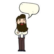 cartoon happy man with beard speech bubble N18