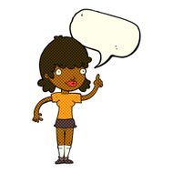 cartoon woman with idea speech bubble N107