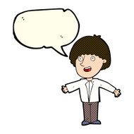 cartoon happy man with speech bubble N198