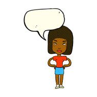 cartoon annoyed woman with speech bubble N87