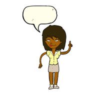 cartoon woman with idea speech bubble N108