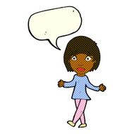 cartoon surprised woman with speech bubble N114