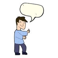 cartoon happy man with speech bubble N199