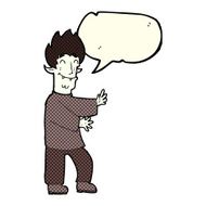 cartoon excited vampire with speech bubble N5
