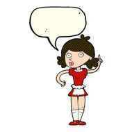 cartoon surprised maid with speech bubble N5