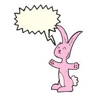 cartoon rabbit with speech bubble N41