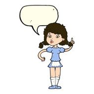 cartoon pretty maid woman with speech bubble N5