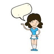 cartoon maid with speech bubble N18