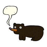 funny cartoon black bear with speech bubble N9