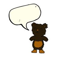 cartoon teddy black bear with speech bubble N5