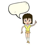 cartoon woman making point with speech bubble N9