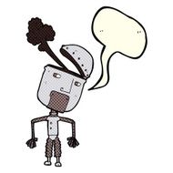cartoon funny robot with speech bubble N33