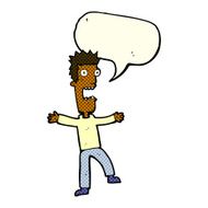 cartoon terrified man with speech bubble N98