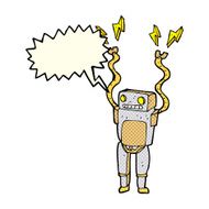 cartoon funny robot with speech bubble N34