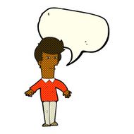 cartoon suspicious man with speech bubble N22