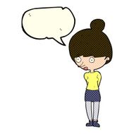 cartoon woman staring with speech bubble N13