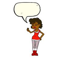 cartoon woman making dismissive gesture with speech bubble N8