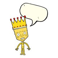 cartoon robot with crown speech bubble N3