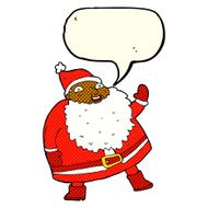 funny waving santa claus cartoon with speech bubble N9