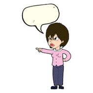 cartoon woman accusing with speech bubble N5