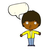 cartoon amazed boy with speech bubble N8