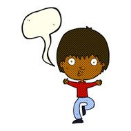 cartoon excited boy with speech bubble N66