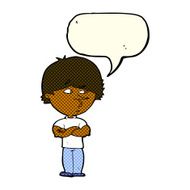 cartoon suspicious man with speech bubble N23