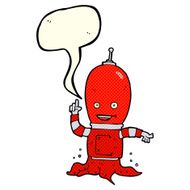cartoon alien spaceman with speech bubble N10
