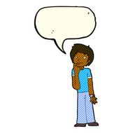 cartoon boy wondering with speech bubble N5