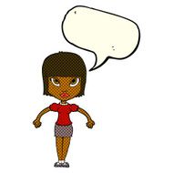 cartoon pretty woman with speech bubble N126