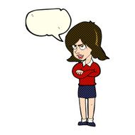 cartoon angry woman with speech bubble N10