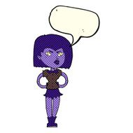 cartoon vampire girl with speech bubble N104