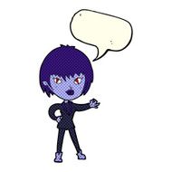 cartoon vampire girl with speech bubble N105