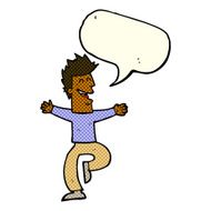 cartoon laughing man with speech bubble N8
