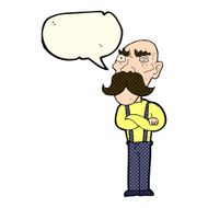 cartoon angry old man with speech bubble N63
