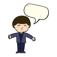 cartoon annoyed man with speech bubble N35