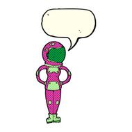 cartoon female astronaut with speech bubble N17