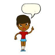 cartoon woman with idea speech bubble N109