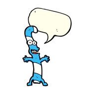 cartoon candy cane with speech bubble N6