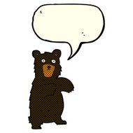 cartoon black bear with speech bubble N30