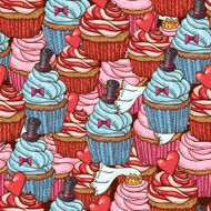 Seamless Background with Cupcakes N2