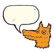 cartoon smug fox face with speech bubble N3