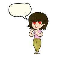 cartoon woman in love with speech bubble N5