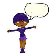 cartoon vampire girl with speech bubble N106