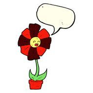 cartoon flower with speech bubble N22