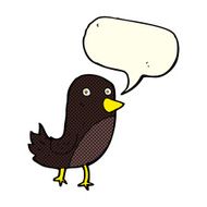 cartoon bird with speech bubble N145